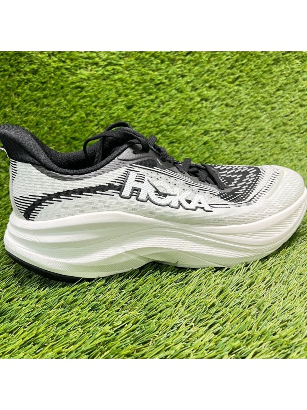 Hoka One One SkyFlow Womens Size 6.5 White Black Athletic Running Shoes Sneakers